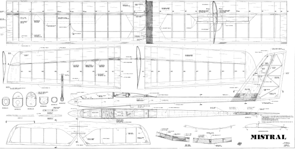 Mistral, Bauplan, Holzbaukasten Segelflugzeug